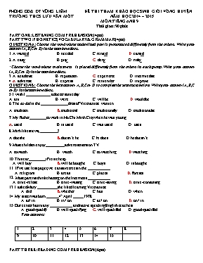 Đề thi tham khảo học sinh giỏi vòng huyện năm học 2014  2015 Môn Tiếng Anh - Trường THCS Lưu Văn Mót